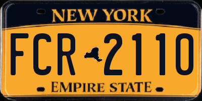 NY license plate FCR2110