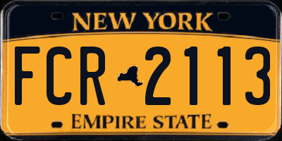 NY license plate FCR2113