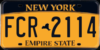 NY license plate FCR2114
