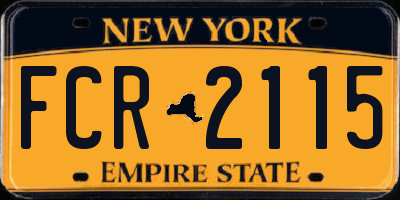 NY license plate FCR2115