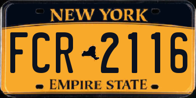 NY license plate FCR2116