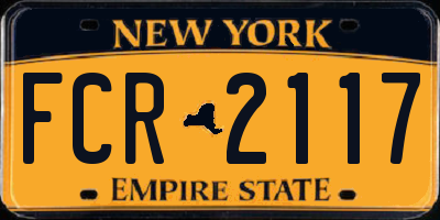 NY license plate FCR2117