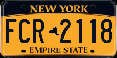 NY license plate FCR2118
