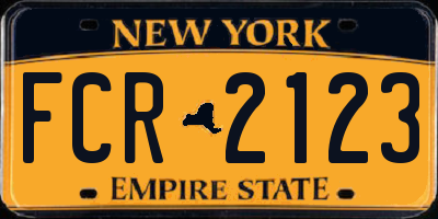 NY license plate FCR2123