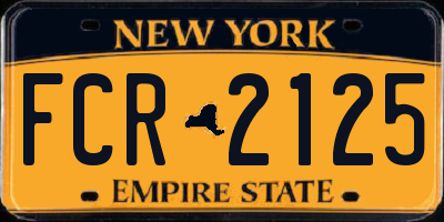 NY license plate FCR2125