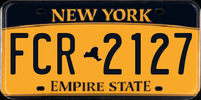 NY license plate FCR2127