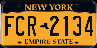 NY license plate FCR2134