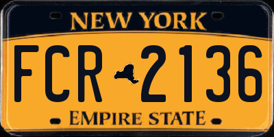 NY license plate FCR2136