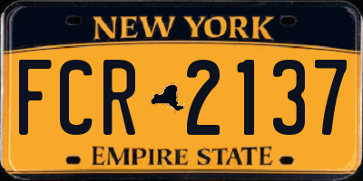 NY license plate FCR2137