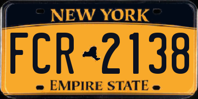 NY license plate FCR2138