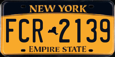 NY license plate FCR2139