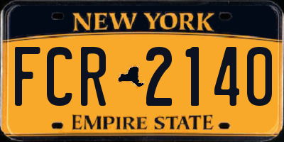 NY license plate FCR2140
