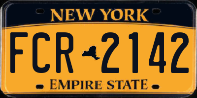 NY license plate FCR2142