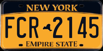 NY license plate FCR2145