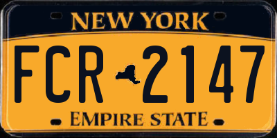 NY license plate FCR2147