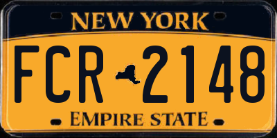 NY license plate FCR2148