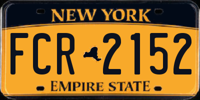 NY license plate FCR2152