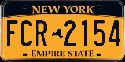 NY license plate FCR2154