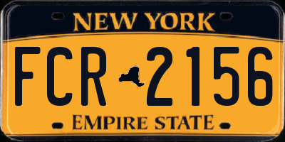 NY license plate FCR2156