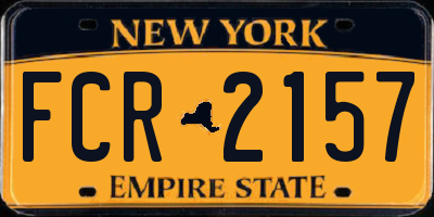 NY license plate FCR2157