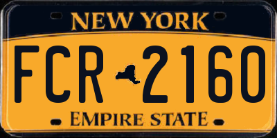 NY license plate FCR2160