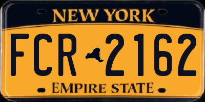 NY license plate FCR2162