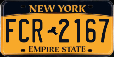 NY license plate FCR2167