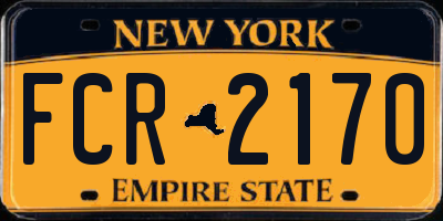 NY license plate FCR2170