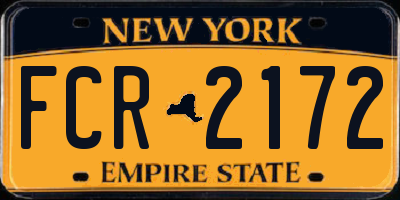 NY license plate FCR2172