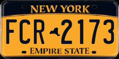 NY license plate FCR2173