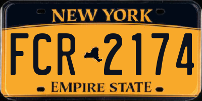 NY license plate FCR2174