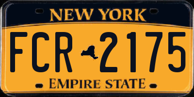 NY license plate FCR2175