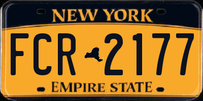 NY license plate FCR2177