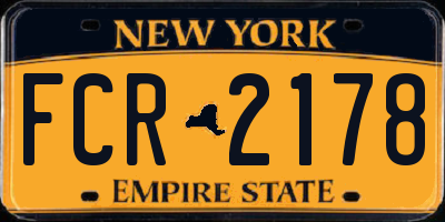 NY license plate FCR2178