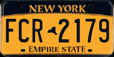 NY license plate FCR2179