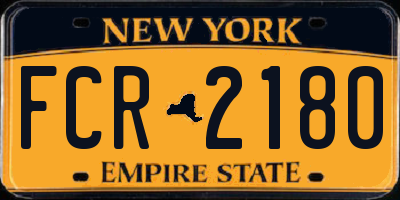 NY license plate FCR2180