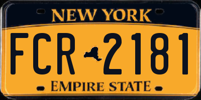 NY license plate FCR2181