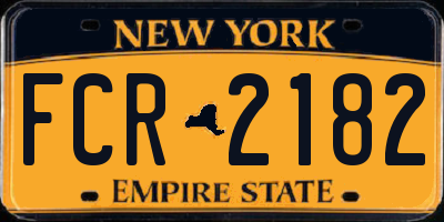NY license plate FCR2182