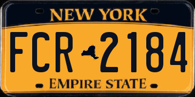 NY license plate FCR2184