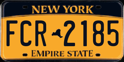 NY license plate FCR2185