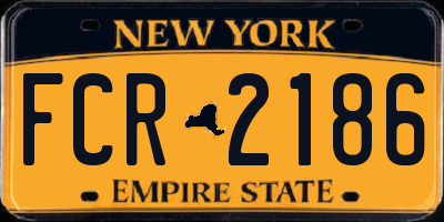 NY license plate FCR2186