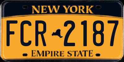 NY license plate FCR2187