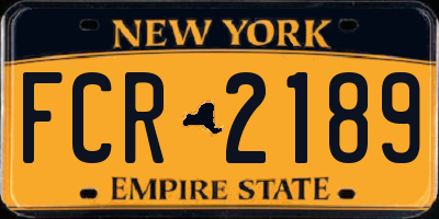 NY license plate FCR2189