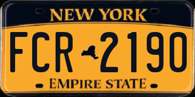 NY license plate FCR2190