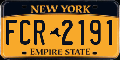 NY license plate FCR2191