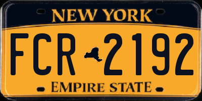 NY license plate FCR2192