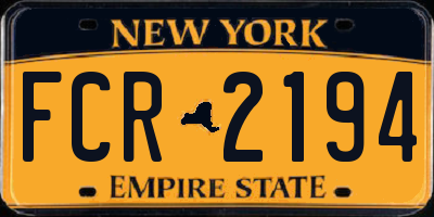 NY license plate FCR2194