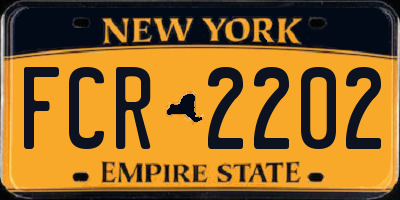 NY license plate FCR2202