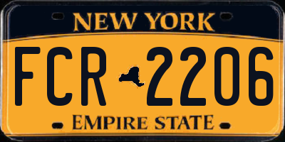 NY license plate FCR2206
