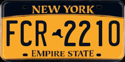 NY license plate FCR2210